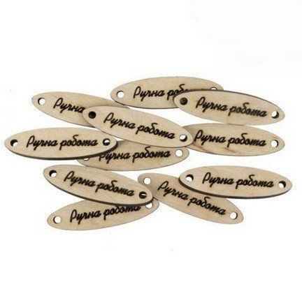 Заготовка для декорування Rosa Talеnt Тег Ручна робота фанера набір 10шт 4,5*1,3см фото