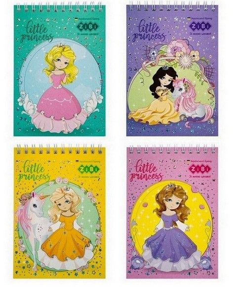 Блокнот А6 40л, в клетку, на пружине (верхняя), мягкая обложка Zibi Kids Line Princess фото