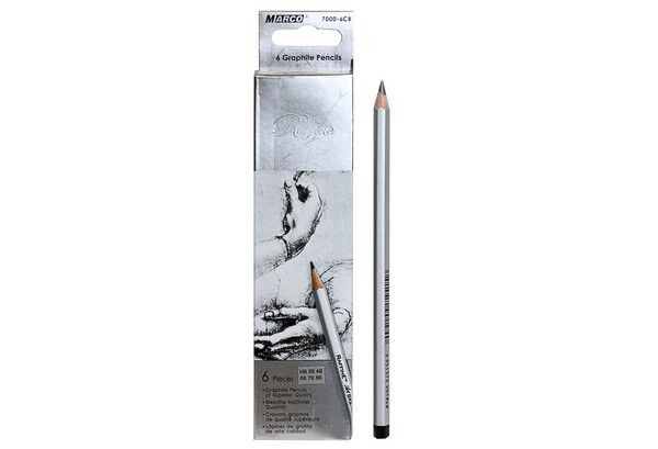 Набір олівців чорнографітних 6шт Marco Graphite Pencils (2Н, Н, HB, В, 2B, 3B) фото