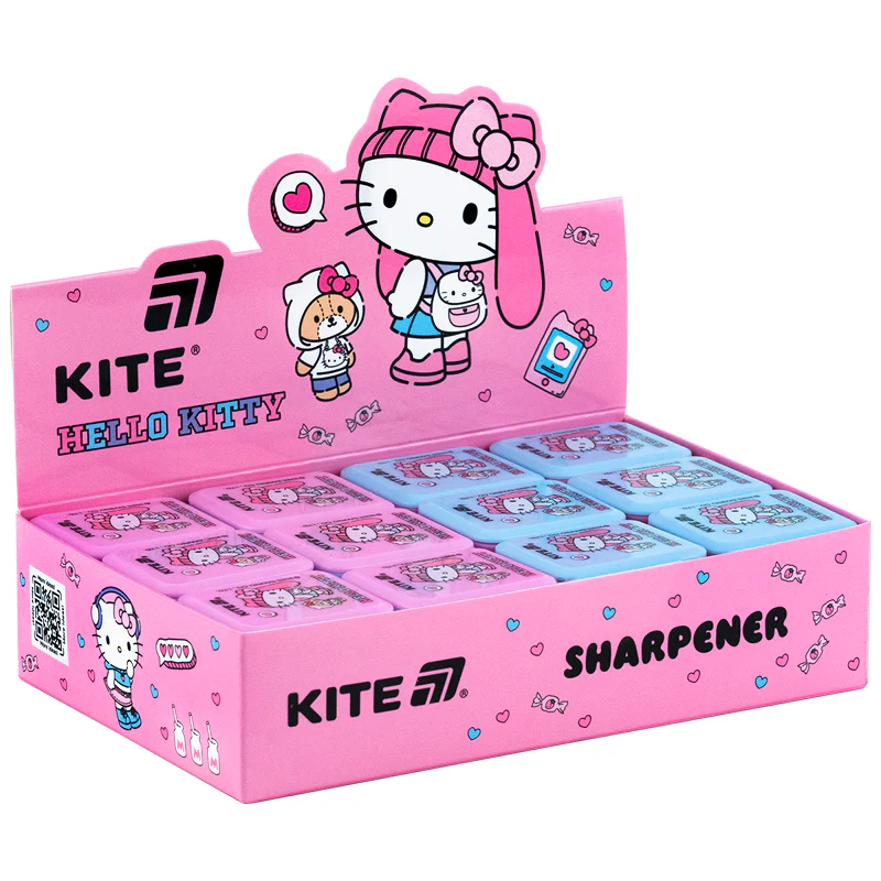 Стругачка Kite Hello Kitty з контейнером, 1 отвір, прямокутна фото