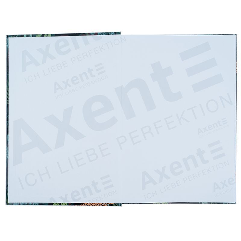 Тетрадь А4 96л, в клетку, твердая обложка Axent Leopard зеленая фото