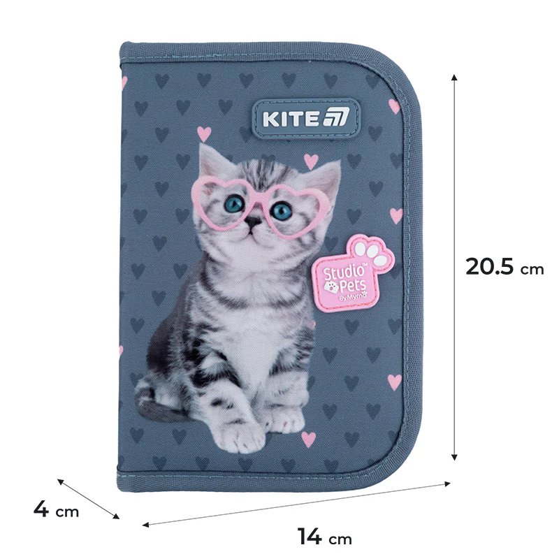 Пенал шкільний Kite для дівчинки на 1 відділення, 2 відвороти 622-1 Studio Pets фото