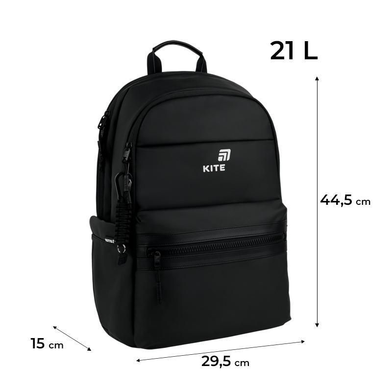 Рюкзак підлітковий Kite Education teens 2721L Black 44,5 &times; 29,5 &times; 15см чорний фото