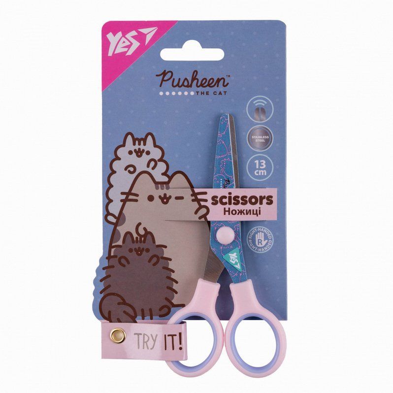 Ножиці дитячі Yes Pusheen 13см з принтом на лезі фото