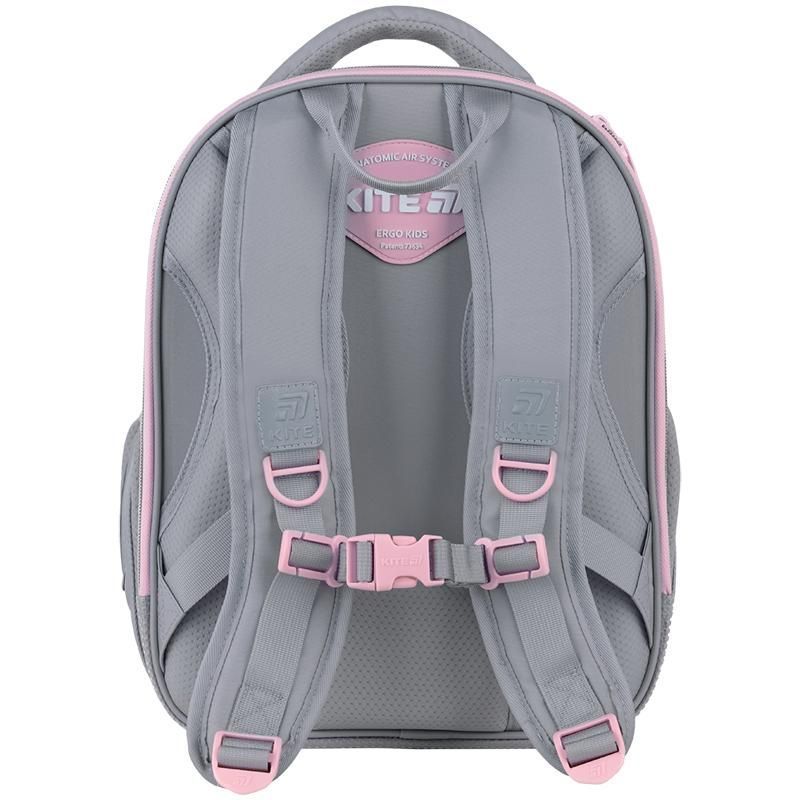 Рюкзак шкільний каркасний для дівчинки Kite Education 555 Velvet Dream 36,5 &times; 27 &times; 15,5см сірий фото