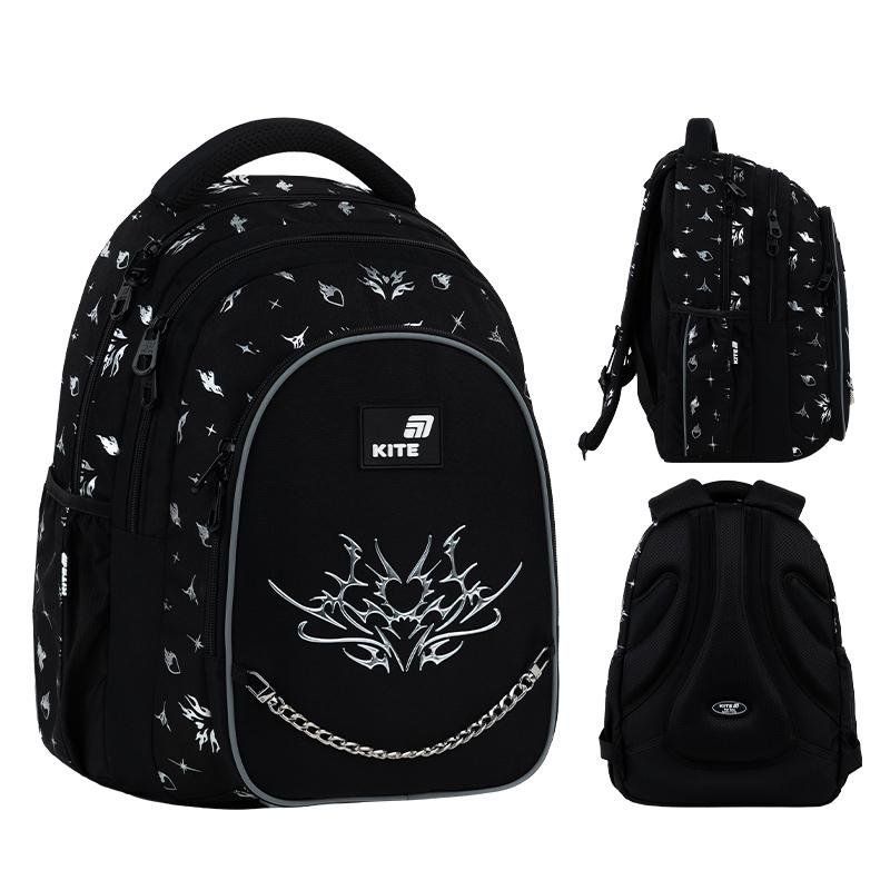 Рюкзак підлітковий Kite Education teens 8001L Gothic Elegance 43 &times; 33 &times; 23см чорний фото