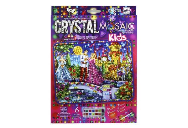 Набір для творчості Мозаїка з кристалів Crystal Mosaic Kids 06 Попелюшка Danko Toys фото