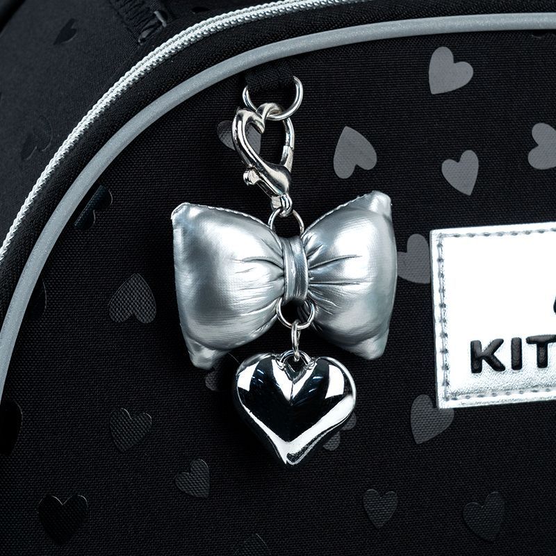 Рюкзак сшкольный каркасный для девочки Kite Education 556 Black&Silver 38&times;30&times;14 см, черный фото
