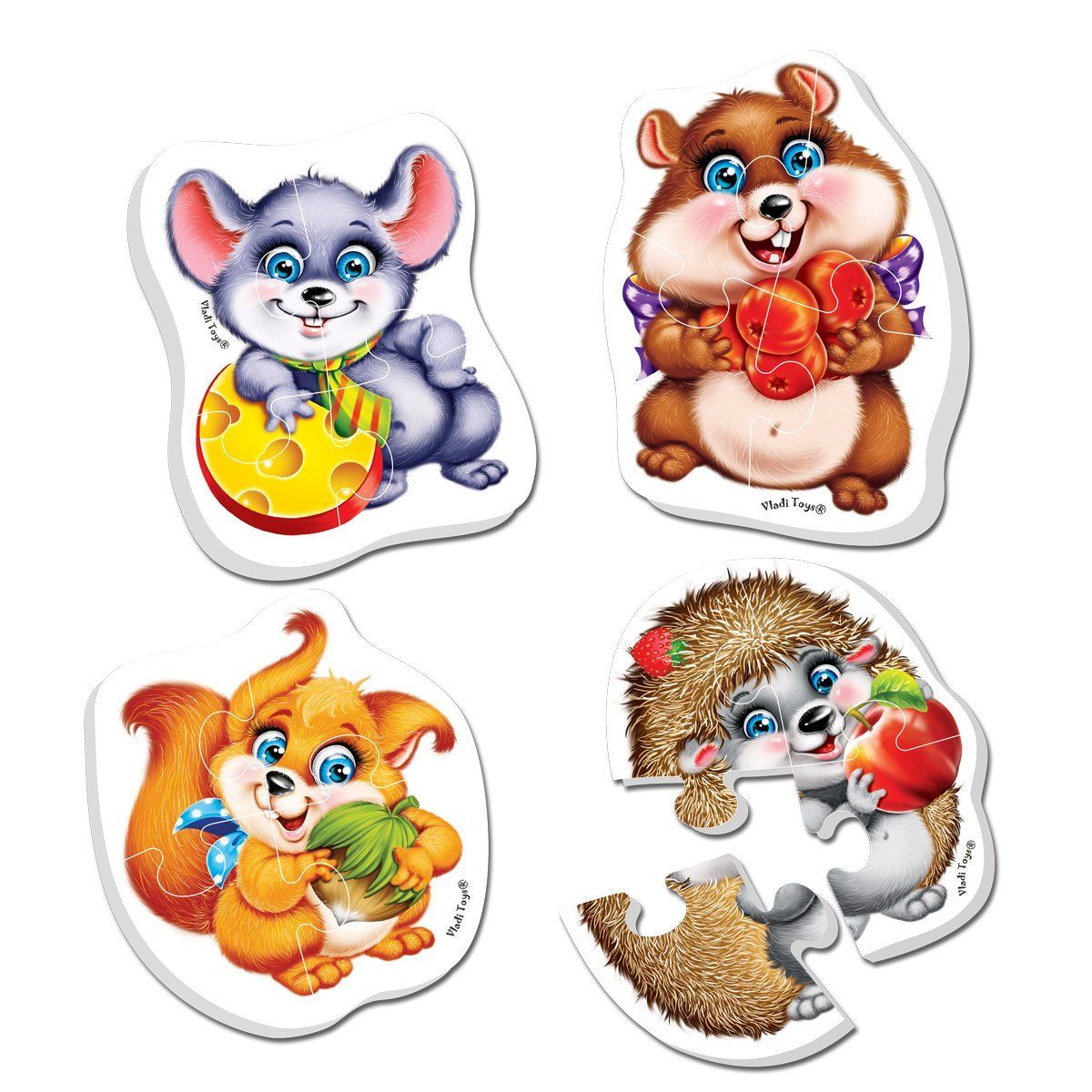 Пазлы мягкие Беби 4 картинки Пухнастики Укр Vladi Toys фото