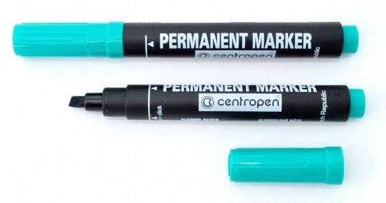 Маркер перманентний Centropen 8576 1-4,6мм кліноподібний зелений фото