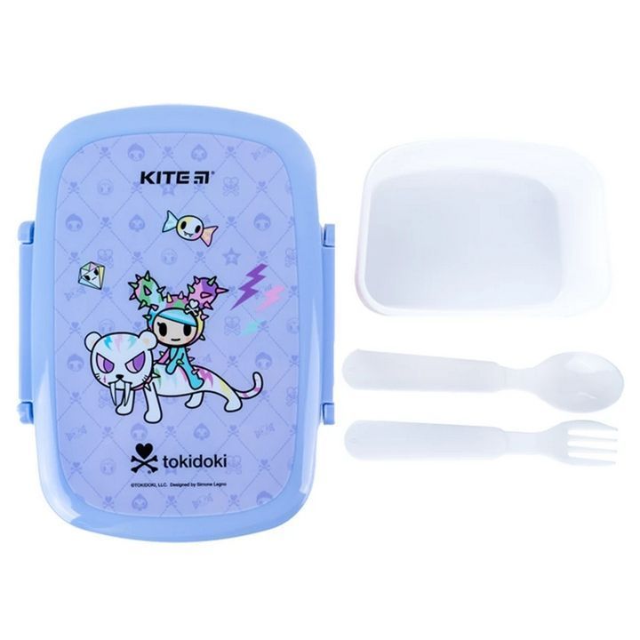 Ланчбокс Kite Tokidoki 750мл, ложка+вилка фото