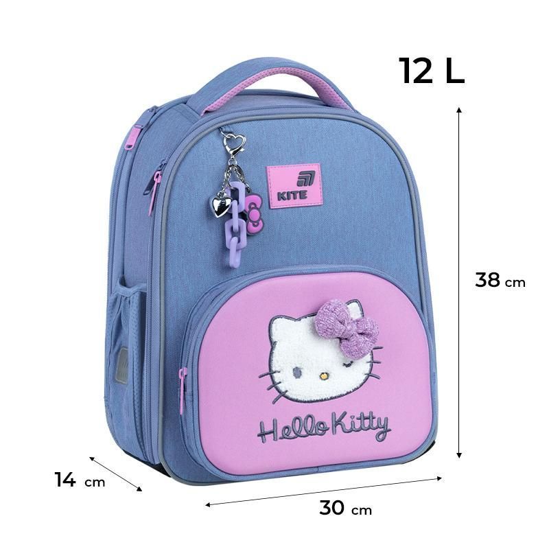 Рюкзак шкільний каркасний для дівчинки Kite Education 556 Hello Kitty 38 &times; 30 &times; 14см блакитний фото
