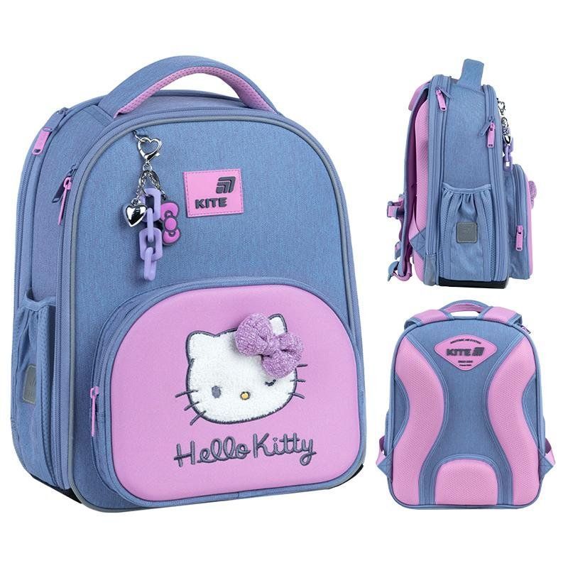 Рюкзак шкільний каркасний для дівчинки Kite Education 556 Hello Kitty 38 &times; 30 &times; 14см блакитний фото