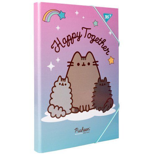 Папка для праці картонна на гумці А4 Yes Pusheen фото