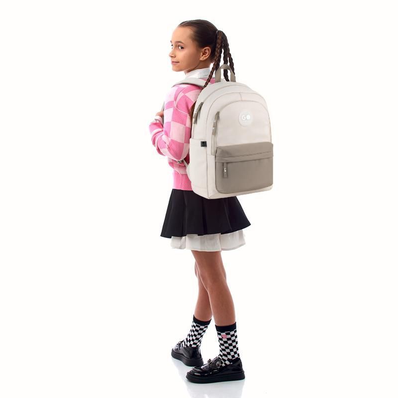 Подростковый рюкзак GoPack Education Teens 141 л, 43&times;28&times;17 см, бежевый, коричневый фото