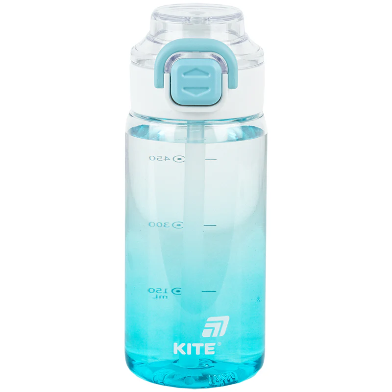 Пляшка для води Kite 600мл блакитна фото