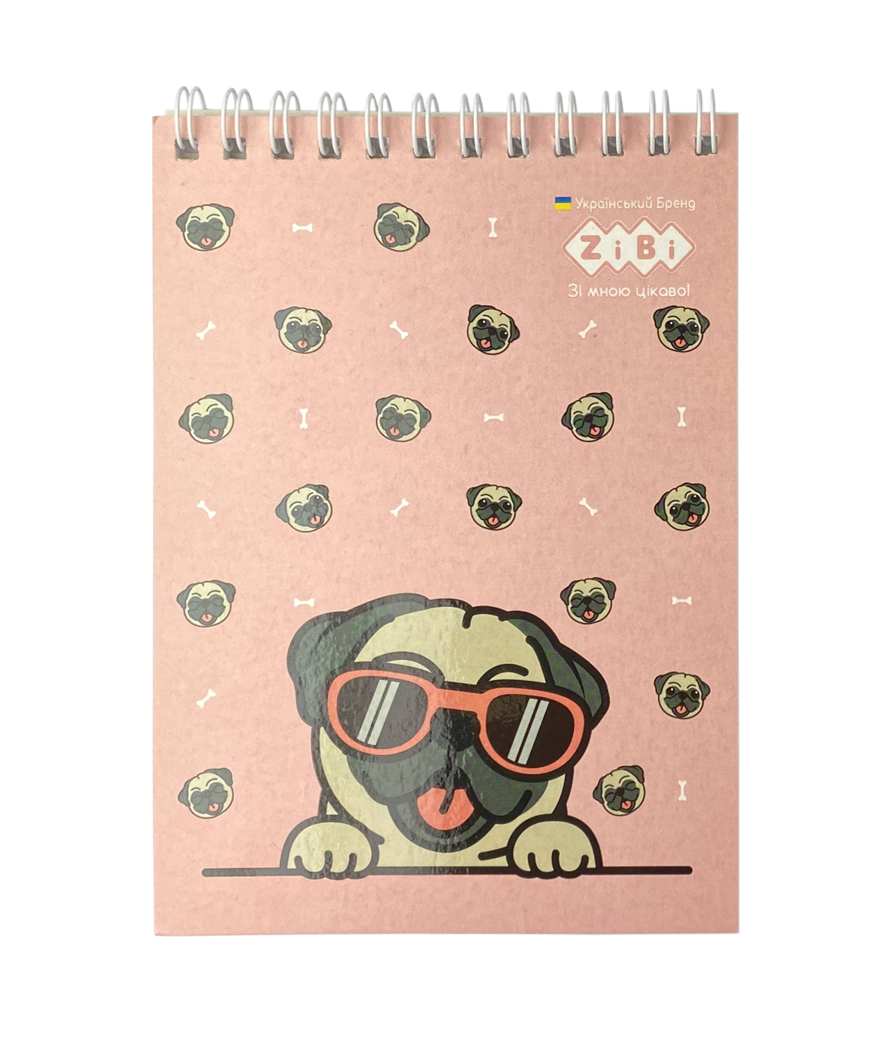 Блокнот А6 40л, в клетку, на пружине (верхняя), мягкая обложка Zibi Kids Line Puppies фото