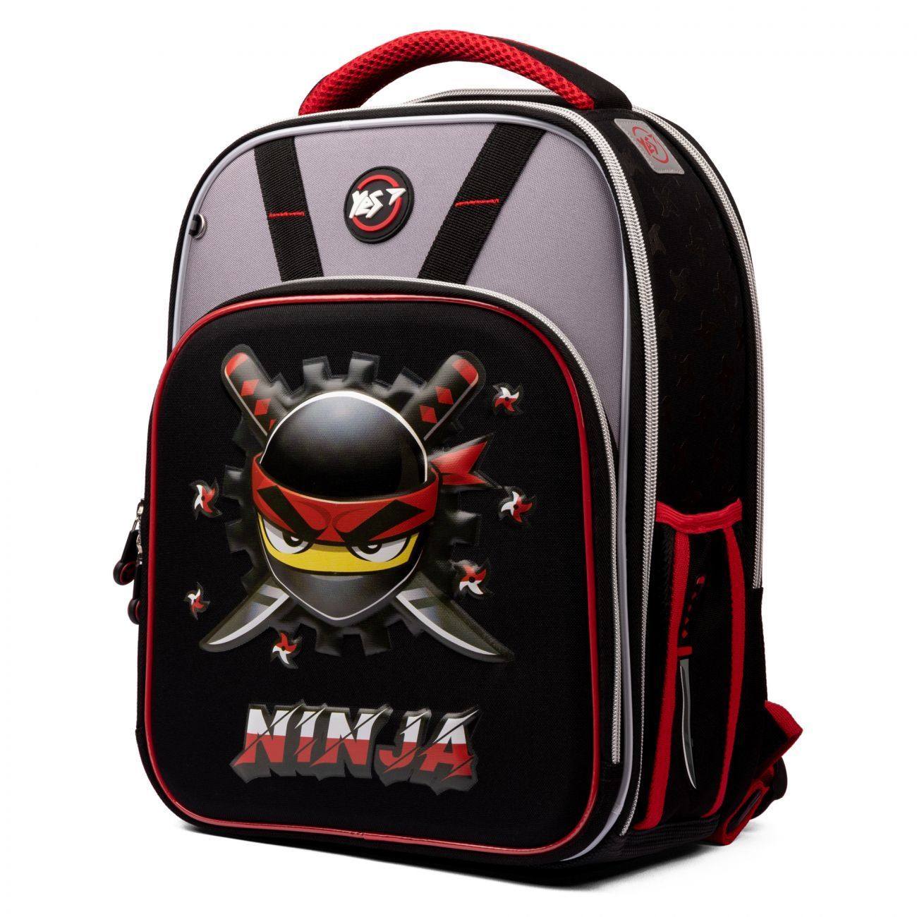 Рюкзак шкільний каркасний для хлопчика Yes S-78 Ninja 38*29*15см чорний фото
