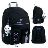Рюкзак шкільний для дівчинки Kite Education 584 Panda Love 39,5 &times; 29 &times; 13см чорний фото