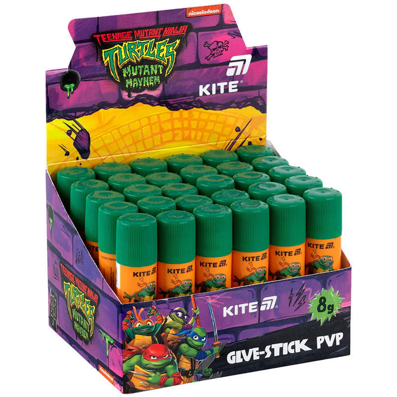 Клей-олівець Kite PVP 8г з індикатором Ninja Turtles фото