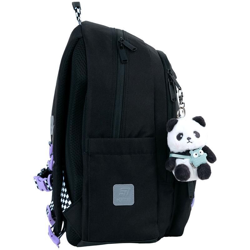 Рюкзак шкільний для дівчинки Kite Education 584 Panda Love 39,5 &times; 29 &times; 13см чорний фото