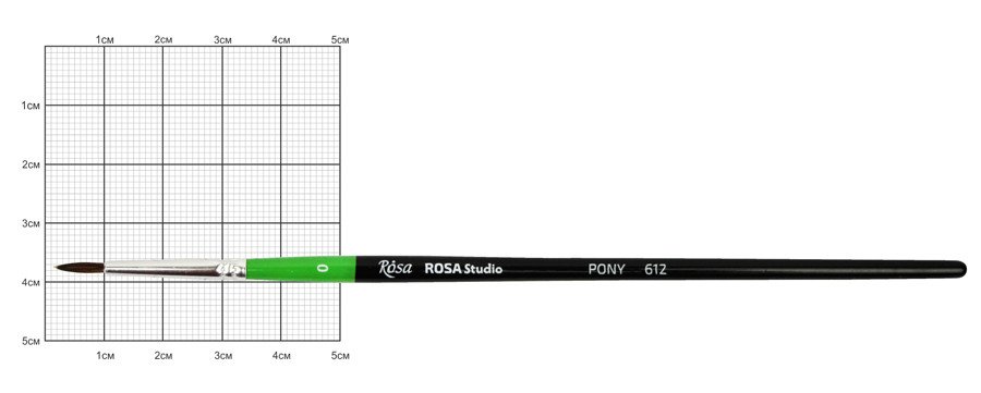 Пензлик поні круглий №0 з короткою ручкою Rosa Start фото