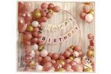 Декор ко дню рождения: баннер, шарики Happy birthday в золотых, розовых тонах ООПТ фото