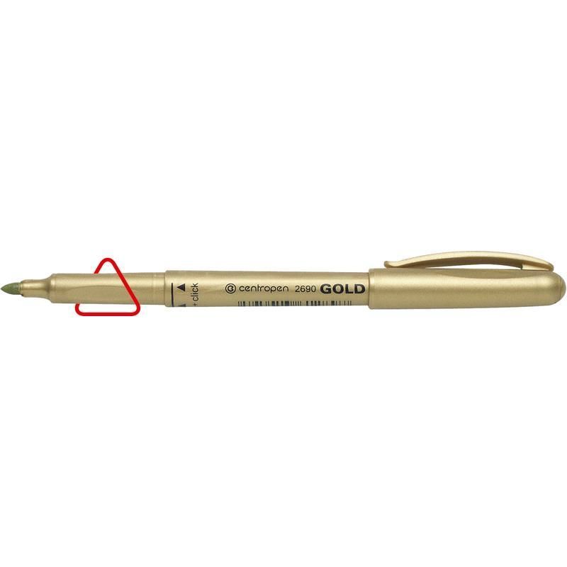 Купити Маркер перманентний Centropen Gold 2690 1,5-3мм золотий за найкращою ціною в інтернет-магазині RiS.ua Маркер перманентний Centropen Gold 2690 1,5-3мм золотий фото