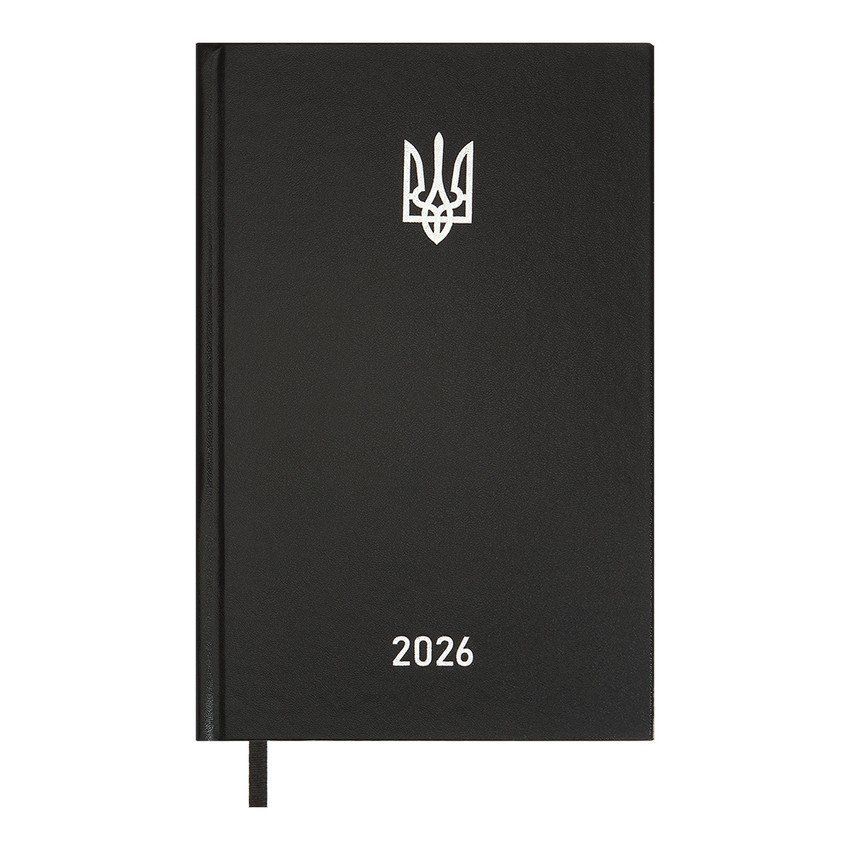 Щоденник датований 2026 Buromax Airy А5 лінія 320 сторінок, обкладинка бумвініл, чорний фото