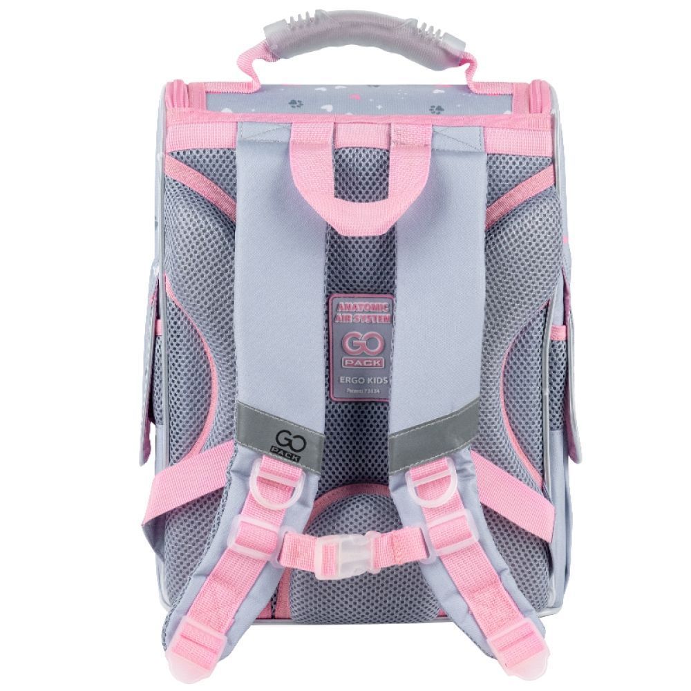 Рюкзак шкільний каркасний для дівчинки GoPack Education 5001S-3 Kitten Princess 34*26*13см сірий фото