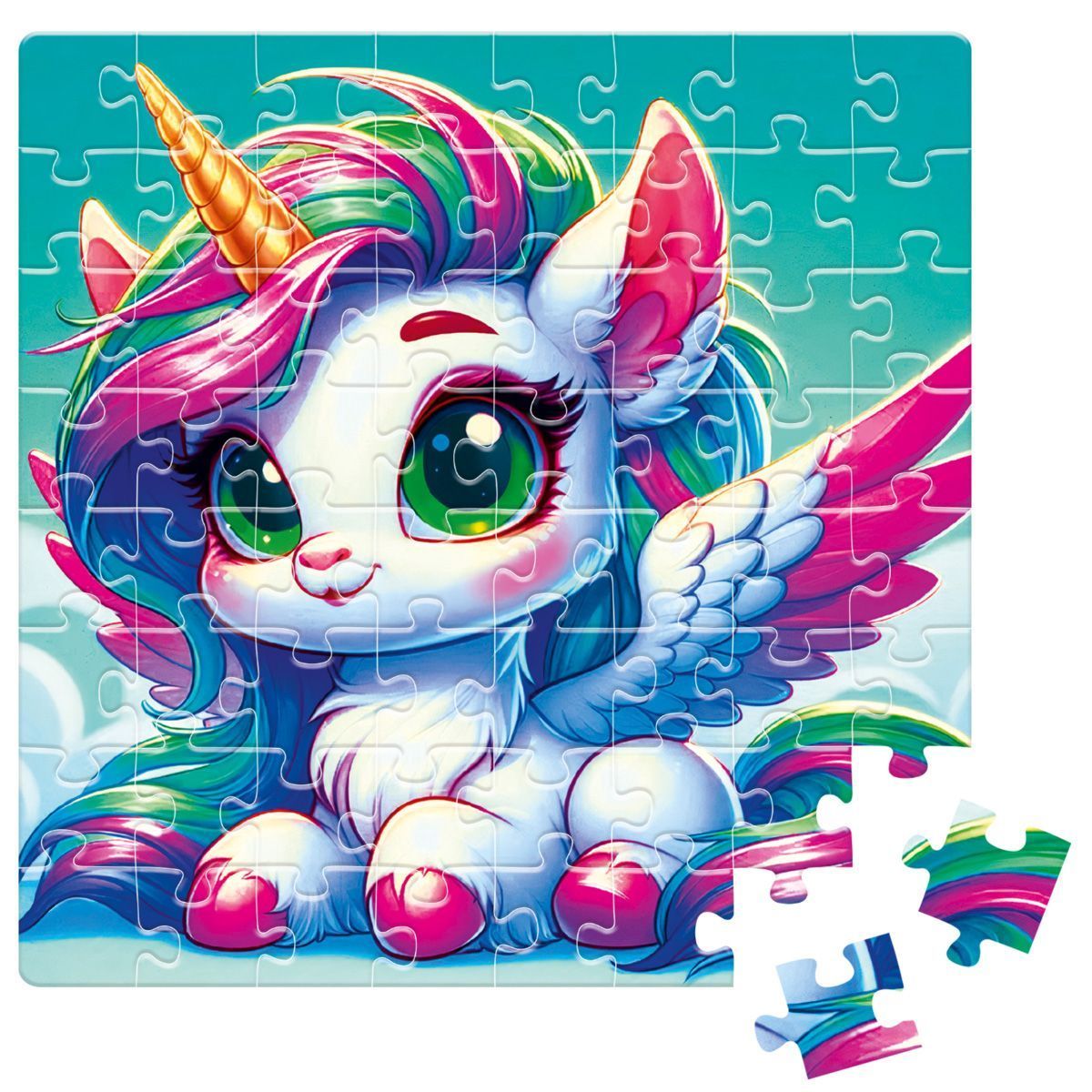Пазл 64 ел 15x15 см De tail Замріяна єдиноріжка Укр (Vladi Toys) фото