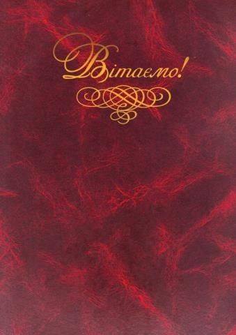 Папка Вітаємо! А4+ балакрон Скат, бордова фото
