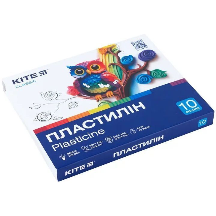 Пластилін Kite Classic 10 кольорів 200г фото