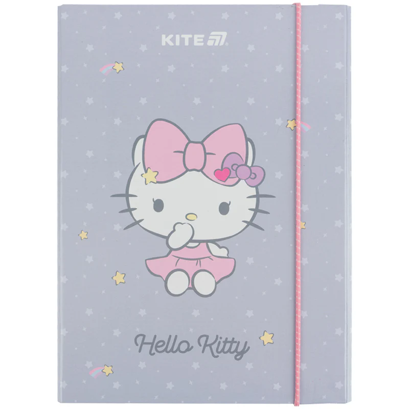 Папка для тетрадей картонная на резинке B5 Kite Hello Kitty фото