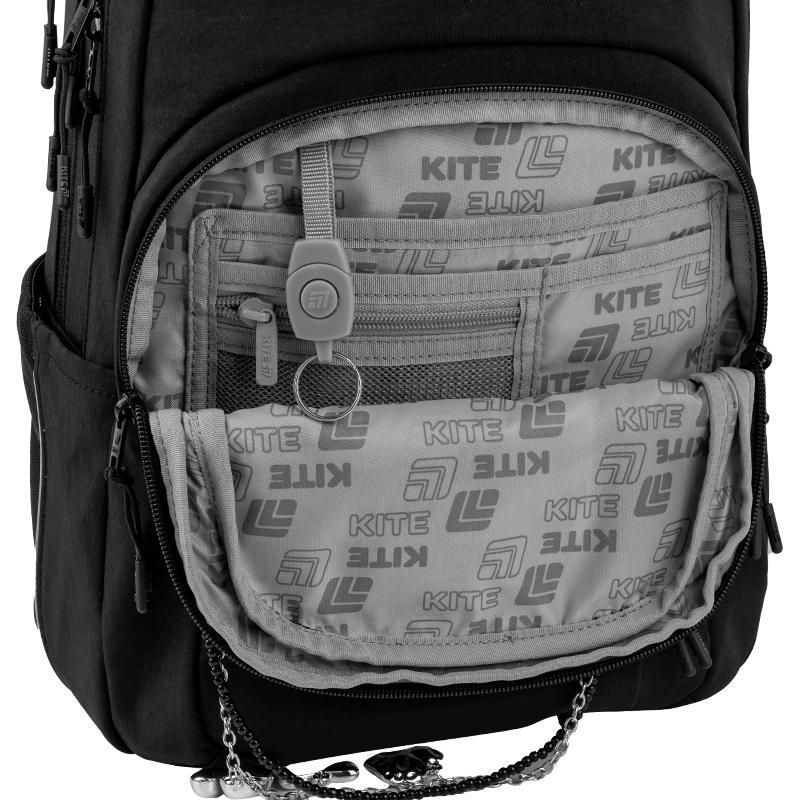 Рюкзак подростковый Kite Education teens 2578M Black&Charm 42&times;29&times;17 см, черный фото