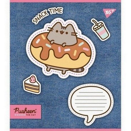 Зошит шкільний Yes 12 аркушів коса лінія Pusheen. Snack time (25) фото