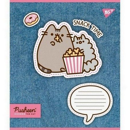 Зошит шкільний Yes 12 аркушів коса лінія Pusheen. Snack time (25) фото