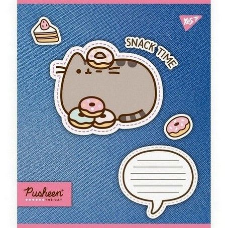 Зошит шкільний Yes 12 аркушів коса лінія Pusheen. Snack time (25) фото