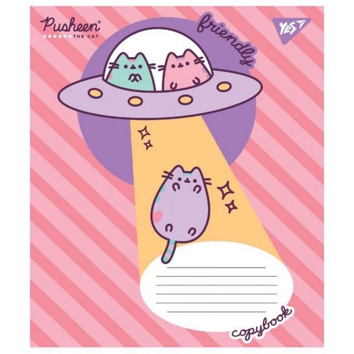Тетрадь школьная Yes 12 листов линия Pusheen фото