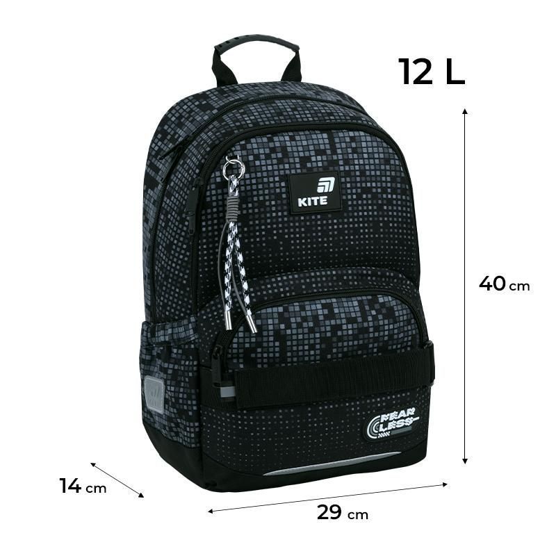 Рюкзак шкільний для хлопчика Kite Education 585 Fearless 40 &times; 29 &times; 14см чорний фото