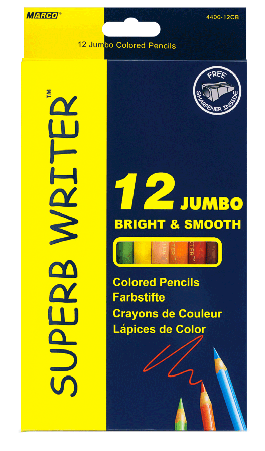Карандаши цветные Marco Jumbo Super Writer 12 цветов фото