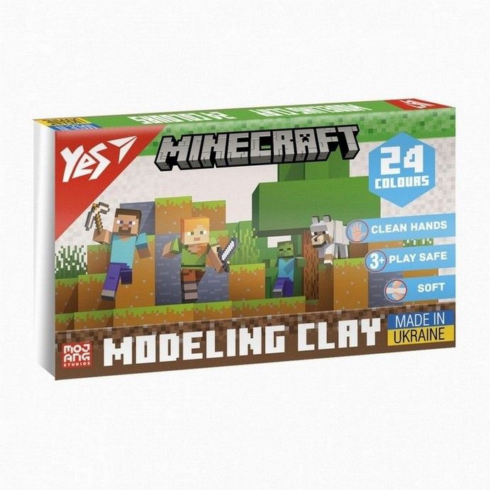 Пластилін Yes Minecraft 24 кольори 480г фото