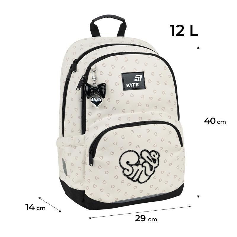Рюкзак школьный для девочки Kite Education 585 Shimmer&Smile 40&times;29&times;14 см, бежевый фото