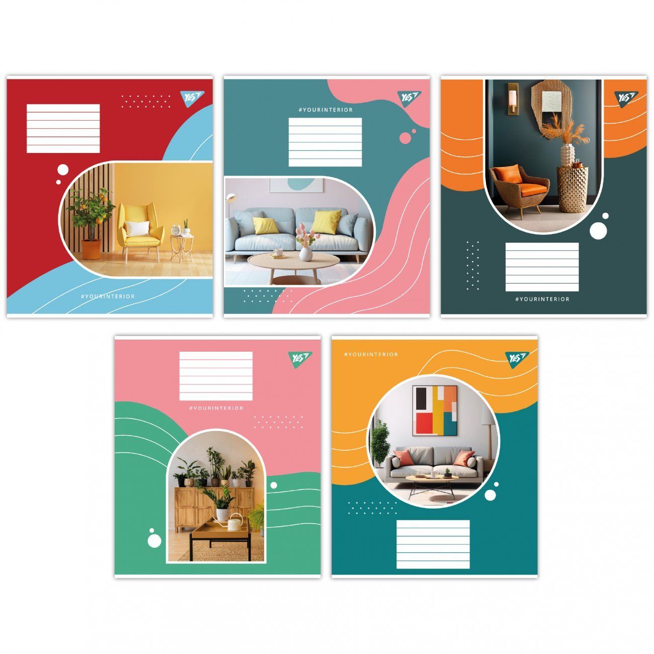 Зошит шкільний Yes 96 аркушів клітинка Your interior фото