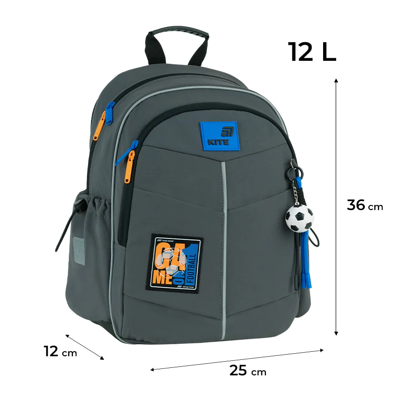 Рюкзак шкільний для хлопчика Kite Education 771 Game on 36 &times; 25 &times; 12см сірий фото
