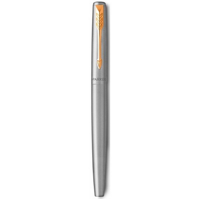 Ручка Parker Jotter Stainless Steel GT FP пір'яна 1мм, корпус металевий з позолотою фото