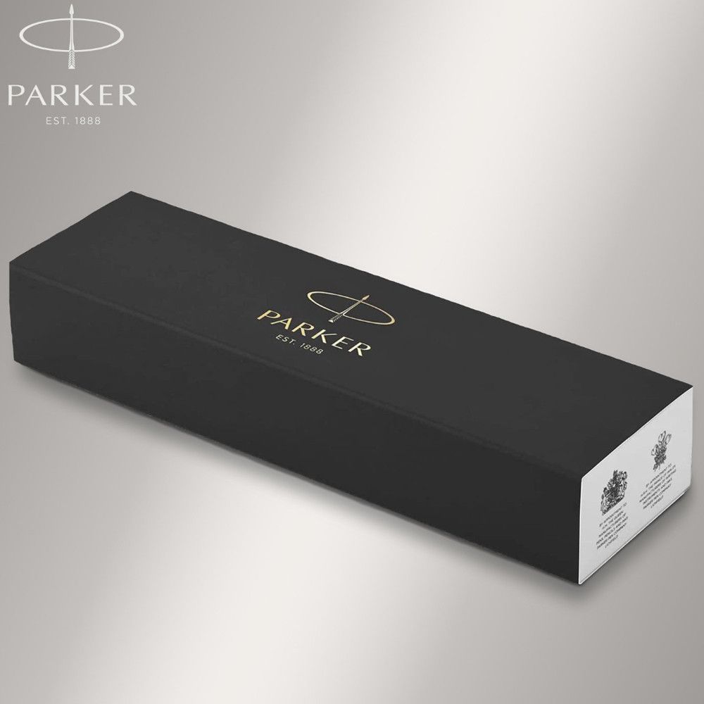 Ручка Parker IM Brushed Metal GT BP кулькова на кнопці 1мм синя, металева з позолотою, Тризуб фото