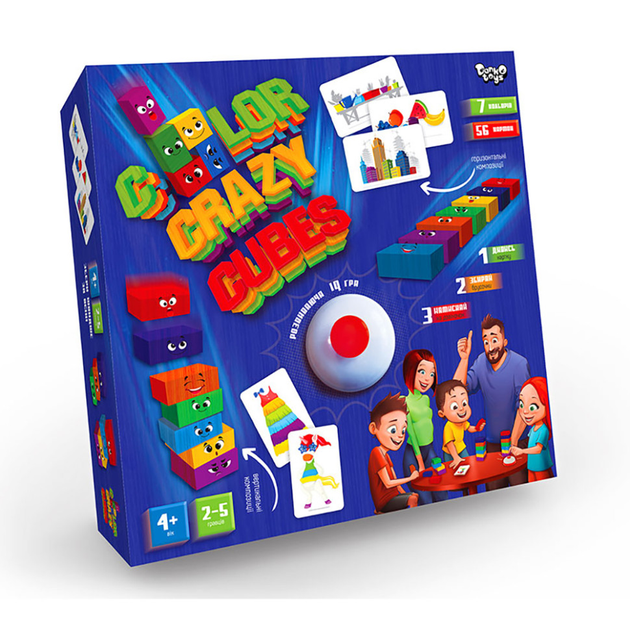Гра настільна Crazy color cubes Укр Danko Toys фото