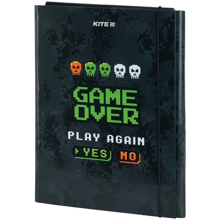 Папка для праці картонна на гумці А4 Kite Game over фото