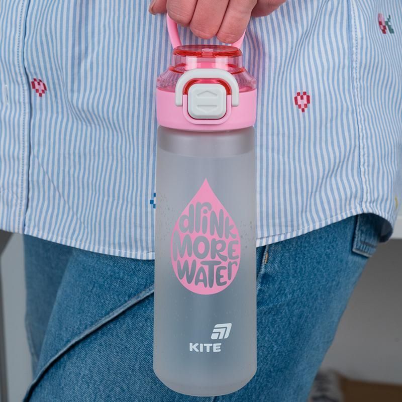 Пляшка для води Kite 760мл сіро-рожева фото